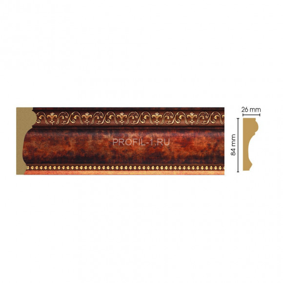 Молдинг DECOMASTER 147-767 (84x26x2400) цвет Красное дерево с золотом Молдинг DECOMASTER 147-767 (84x26x2400) цвет Красное дерево с золотом