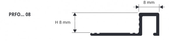 П-образный профиль латунный 8 мм Progress Profiles PRFOC 8 хром 2,7 м