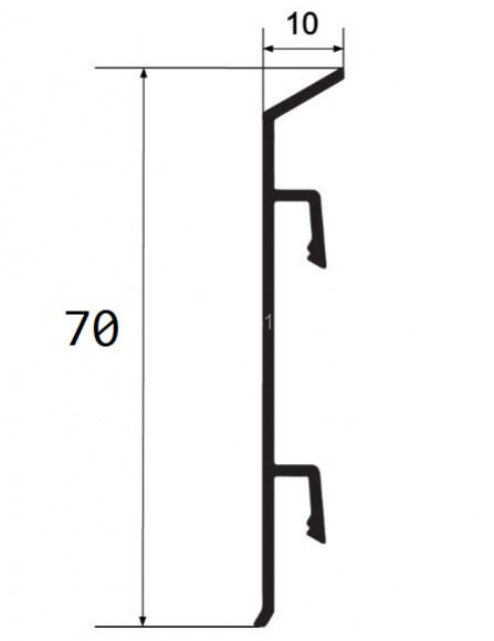 Стык для плинтуса ПТ-70 металл серебро