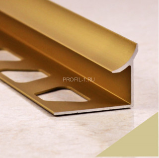 Внутренний уголок алюминиевый для плитки 10 мм ПО-В10 бронза матовая 2,7 м