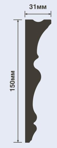 Потолочный плинтус HiWood L1404 белый 150х31 мм 200 см Потолочный плинтус HiWood L1404 белый 150х31 мм 200 см