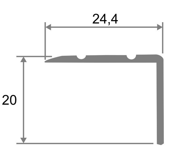 Угловой порог алюминиевый с насечками 24х20 мм ПО-24х20 бронза глянец 2,7 м