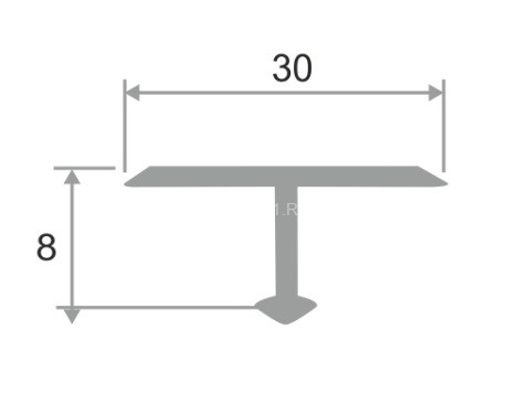 Алюминиевый Т-профиль ламинированный 30 мм ПТ-30 204 Дуб 2,7 м Алюминиевый Т-профиль ламинированный 30 мм ПТ-30 204 Дуб 2,7 м
