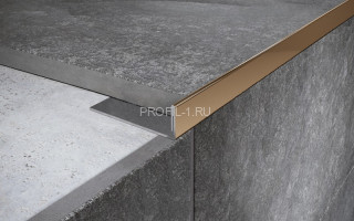 L-профиль из нержавеющей стали 6 мм FG 6 GP золото полированное 270 см