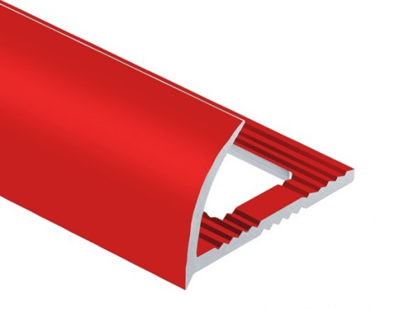 Алюминиевый профиль для плитки С-образный 8 мм PV16-29 красный Ral 3000 2,7 м