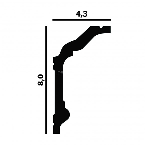 Потолочный плинтус Перфект Плюс P92 белый дюрополимер 43х80 мм 200 см
