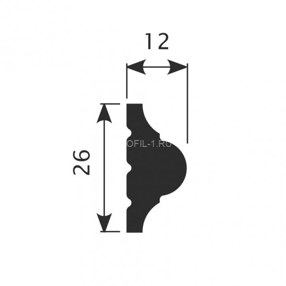 Молдинг Cosca MX-001 белый полистирол 12х26 мм 2м