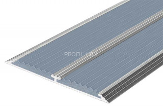 Одноуровневый порог алюминиевый противоскользящий 80 мм АП-80 серый 2,0 м