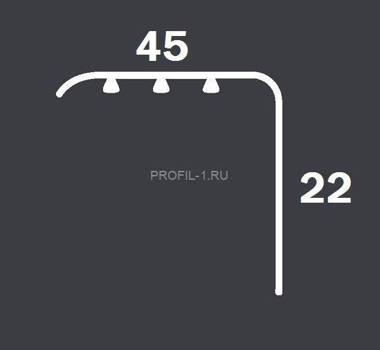 Угловой порог ПВХ 45х22 мм Cezar венге 1,8 м