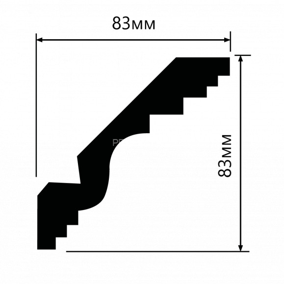 Потолочный плинтус HiWood A116 белый 83х83 мм 2 метра Потолочный плинтус HiWood A116 белый 83х83 мм 2 метра