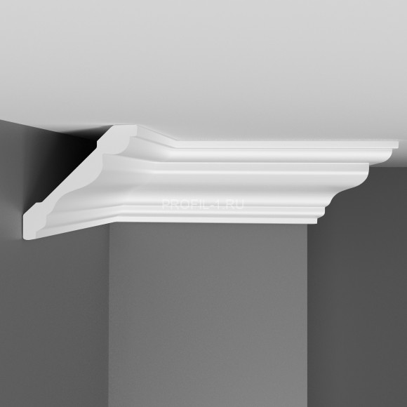 Плинтус потолочный гладкий Decomaster D154 Дюропрофиль 75х75х2000 мм белый