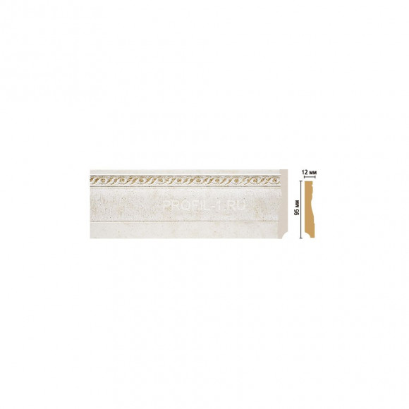 Плинтус напольный DECOMASTER 153-40 ДМ (95x12x2400) цвет Белый с золотом