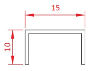 П-профиль из нержавеющей стали 10х15 Kepler Profiles FSUP15-BP черный полированный 2,7 м