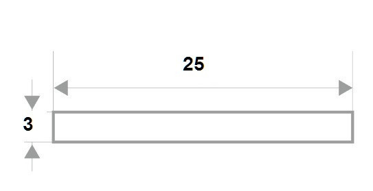 Алюминиевая полоса 25х3 мм серебро 3 м Алюминиевая полоса 25х3 мм серебро 3 м