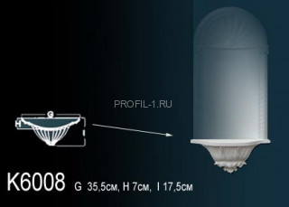 Декоративная ниша Perfect K6008 белый полиуретан 175х355х70 мм