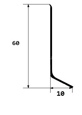Стык для плинтуса ПТ-60 металл белый