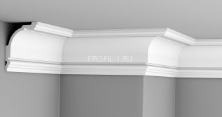 Потолочный плинтус Glanzepol GP-120 белый полистирол 120х90 мм 2 м