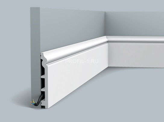 Гибкий напольный плинтус Orac Decor Duropolymer SX118F белый полистирол 138х18 мм 2м