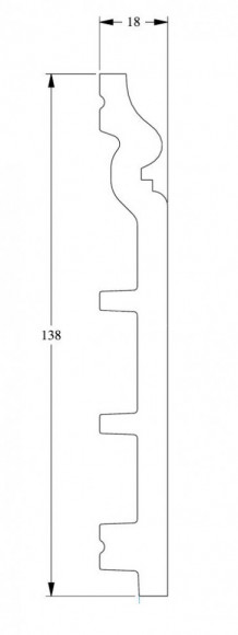 Гибкий напольный плинтус Orac Decor Duropolymer SX118F белый полистирол 138х18 мм 2м