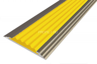 Противоскользящий порог алюминиевый одноуровневый 40 мм АП-40-Анод шампань-желтый 2,7 м