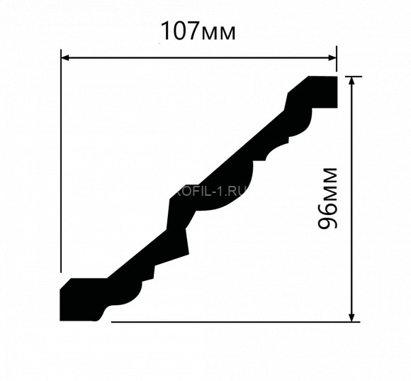 Потолочный плинтус HiWood A145 белый 96х107 мм 2 метра Потолочный плинтус HiWood A145 белый 96х107 мм 2 метра