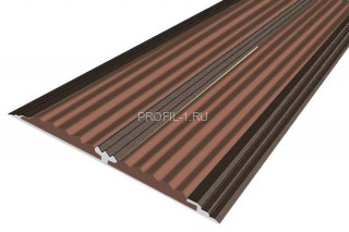 Полоса 70 мм с 2-мя резиновыми вставками алюминиевая АП-70-Анод коньяк-коричневый 2,0 м