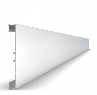 Накладной алюминиевый плинтус с кабель-каналом напольный 80 мм Диал 9142 без покрытия 3 м