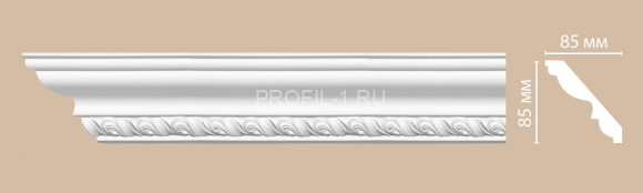 Плинтус потолочный 85х90х2420 мм Decomaster 95779 из полиуретана белый под покраску Плинтус потолочный 85х90х2420 мм Decomaster 95779 из полиуретана белый под покраску