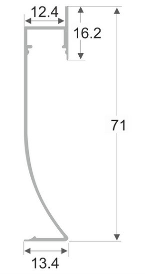 Алюминиевый плинтус светодиодный LED с экраном 71 мм ПО-193 черный матовый 2,7 м Алюминиевый плинтус светодиодный LED с экраном 71 мм ПО-193 черный матовый 2,7 м