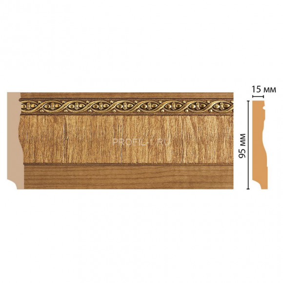 Плинтус напольный DECOMASTER 153-4 ДМ (95x12x2400) цвет Дуб с золотом