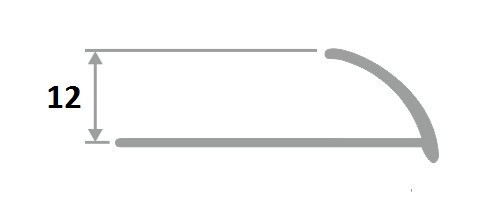 Латунный профиль для плитки внешний  12мм  Cezar PVL18 L хром 2,7м