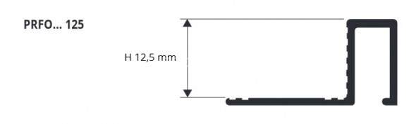 П-образный профиль латунный 12 мм Progress Profiles PRFOC 125 хром 2,7 м
