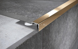 П-профиль из нержавеющей стали окантовочный 12 мм FPF 12 GP золото полированное 270 см