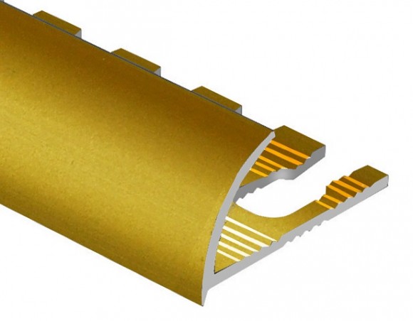 Профиль для плитки С-образный алюминий гибкий 10 мм PV20-04 золото матовое 2,7 м