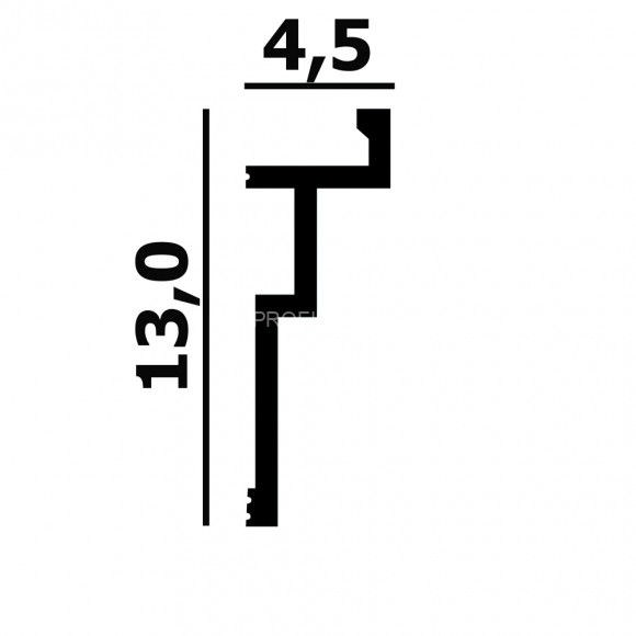 Потолочный плинтус Перфект Плюс P101 M белый ударопрочный 45х130 мм 2 м
