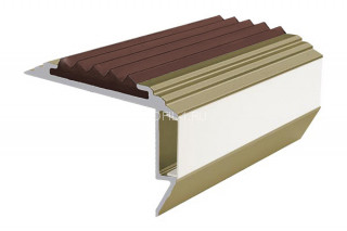 Алюминиевый порог угловой противоскользящий с подсветкой 26х45 мм АУ-45-LED-Анод шампань-темно-коричневый 2,0 м