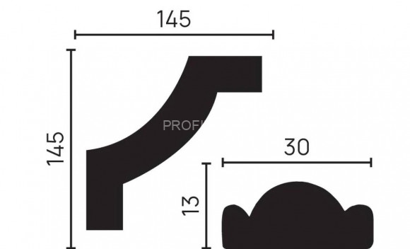 Декоративный уголок для молдингов Decor-Dizayn C1-157 A полиуретан белый, под покраску 145х145х13 мм