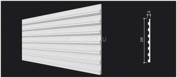 Стеновая декоративная панель 3D Decor-Dizayn DD922(3m) из полистирола белая, под покраску 220х13х3000 мм