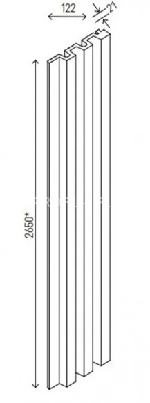 Реечная настенная панель VOX LINERIO M PLUS-LINE черная 2650х122х21 мм Реечная настенная панель VOX LINERIO M PLUS-LINE черная 2650х122х21 мм