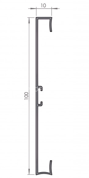 Накладной алюминиевый плинтус с кабель-каналом напольный 100 мм Диал 9141 серебро 3 м