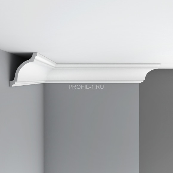 Плинтус потолочный 115х95х2400 мм Decomaster 96270 из полиуретана белый под покраску