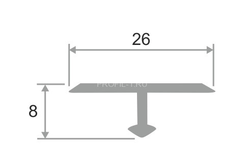 Латунный профиль Т-образный 26 мм ЛПТ-26 хром полированный 2,7 м Латунный профиль Т-образный 26 мм ЛПТ-26 хром полированный 2,7 м