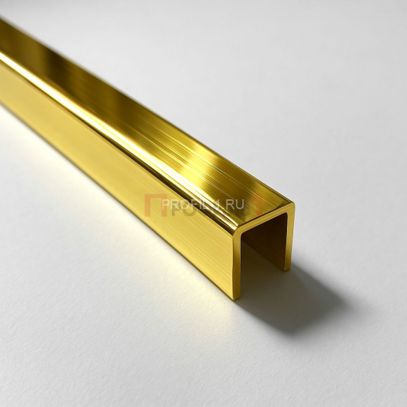 Латунный П-образный профиль PU 6 ON 6х6х6 полированный 2,7м