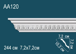 Потолочный плинтус с рисунком Перфект AA120 полиуретан 72х102х72 мм 244 см