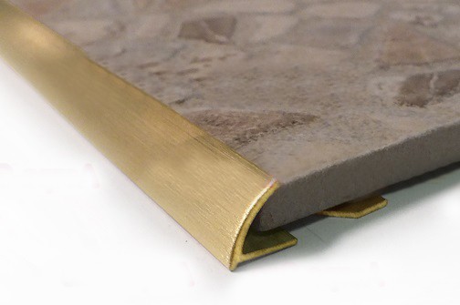Латунная раскладка для плитки внешняя 10 мм ЛР-9,5 шлифованный 270 см
