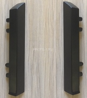 Комплект заглушек для плинтуса ПТ-70 металл черный