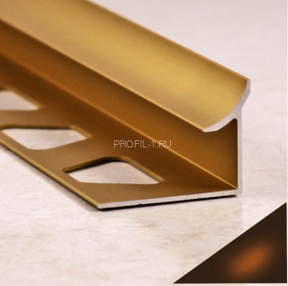 Внутренний уголок алюминиевый для плитки 10 мм ПО-В10 бронза глянец 2,7 м