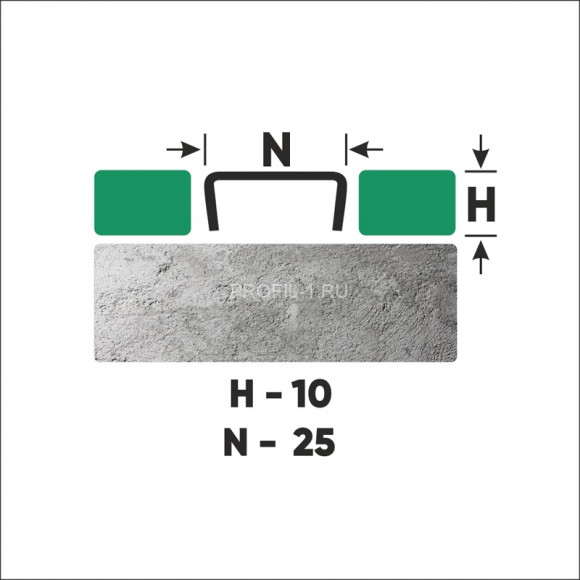 П-образный профиль из нержавеющей стали 10х25 мм FUB 10х25 S сатинированная сталь 270 см