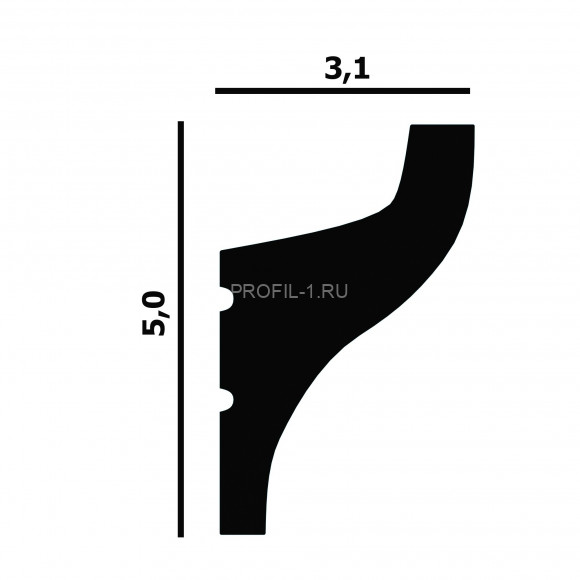 Потолочный плинтус Перфект Плюс P95 белый дюрополимер 31х50 мм 200 см
