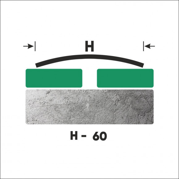 Одноуровневый порог из нержавеющей стали 60 мм FAR 6 M сатинированная сталь 270 см